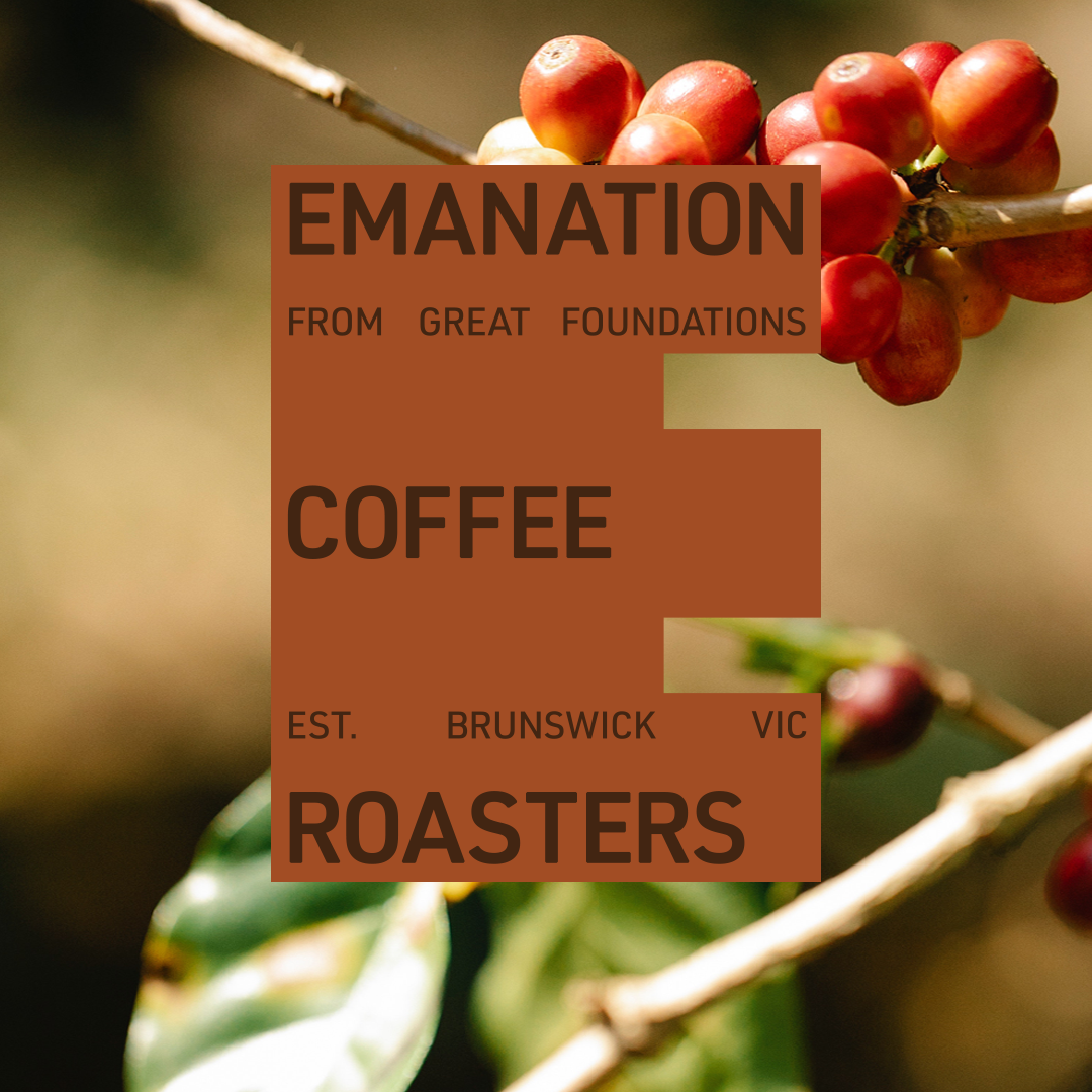 Coffee plant with Emanation's logo 